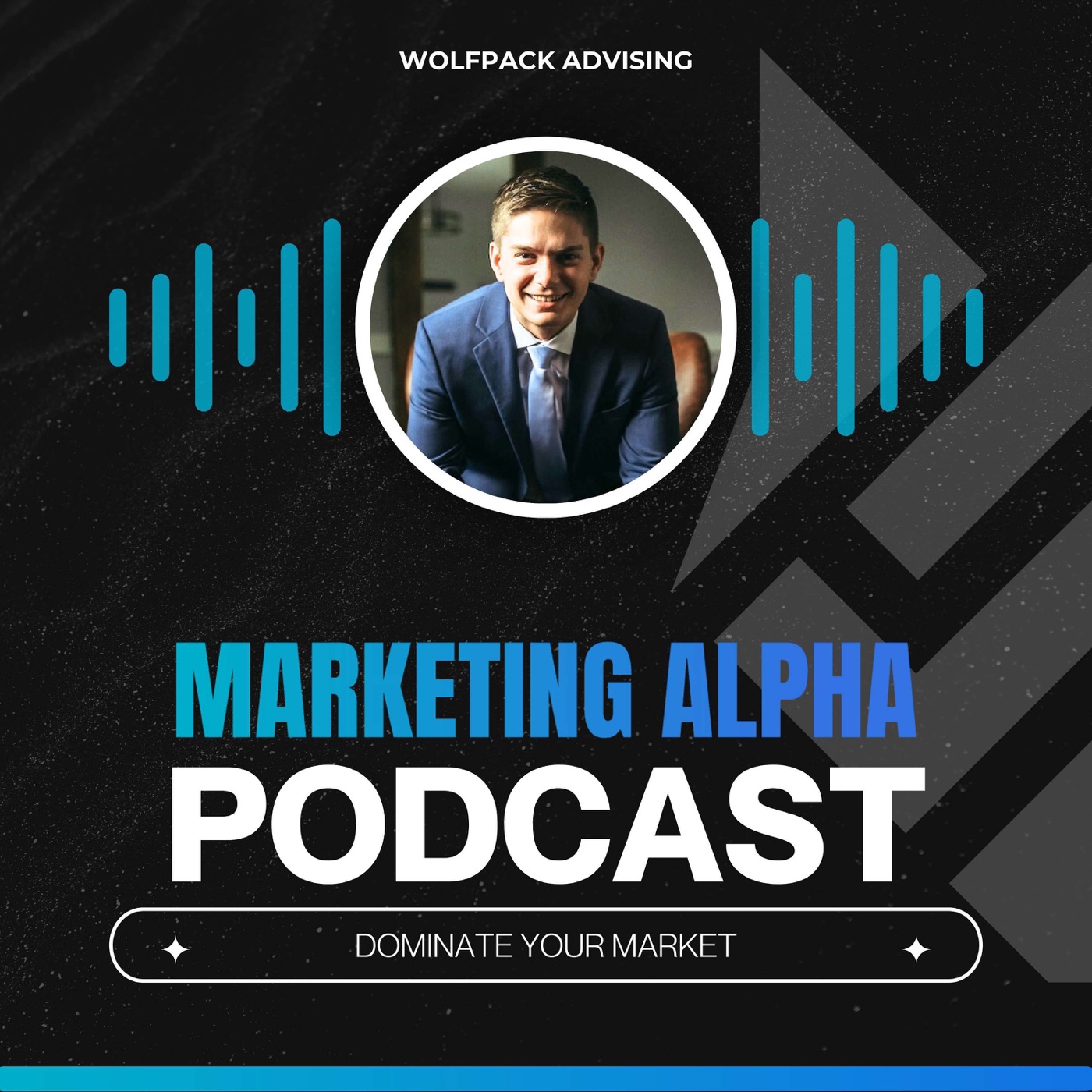 Marketing Alpha podcast cover art — hosted by Aaron Shishilla of WolfPack